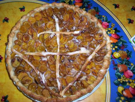 Bonjour, je vous accueille avec une tarte aux mirabelles